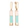 Geometry Earrings “Rectangle”, gilding, pink-turquoise color