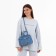 Women's bag on the Textura valve, small size, blue color