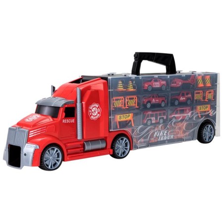 Auto -Vorot Case Givito "Saluation Service", with cars, with tunnel, red color, 54 cm-5