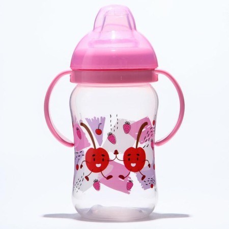 Drunker - children's impotion with soft nose "Fruits", 270 ml., With handles, color mix-7