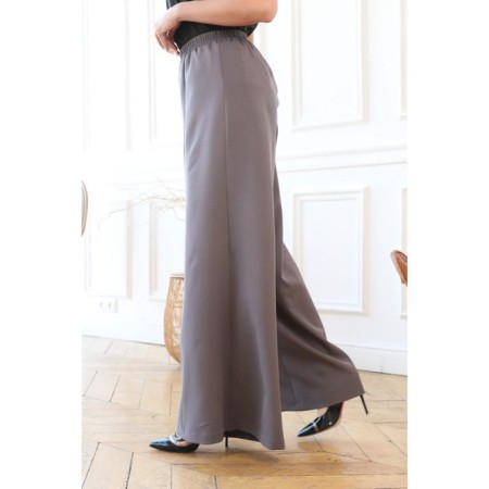 Female trousers, size 44, gray color-1