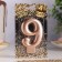 Candle for the Cake "European Giant", a number 9, 7 cm, pink gold