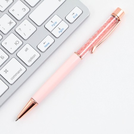 A pen with a shaker “teacher with love”, blue paste, metal, 1 mm-3
