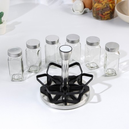 Set for glass spices on the stand "Classic", 6 pcs-2
