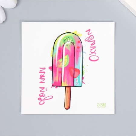Tattoo on the body color "Fruit ice - cool your ardor" 6x6 cm-1