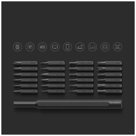 Slate Xiaomi Mi Precision Screwdriver Kit (BHR4680GL), 24 nozzles, for accurate work-5