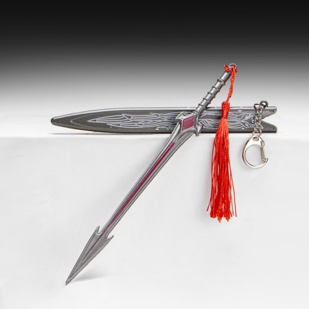 Souvenir weapon suspended mini "Genshin Sword", keychain, 20 cm, silver-1