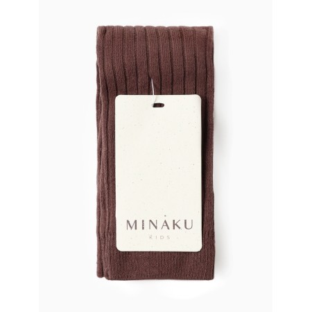 Children's leggings with Minaku straps, color brown, height 74-80-3