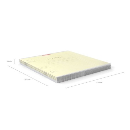 Notebook 12 sheets in the ruler, Erichkrause "Classic", cover coated cardboard, block offset, whiteness 100%, yellow-6