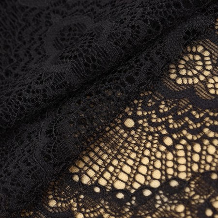Lace elastic fabric, 240 mm × 2.7 ± 0.5 m, black color-1
