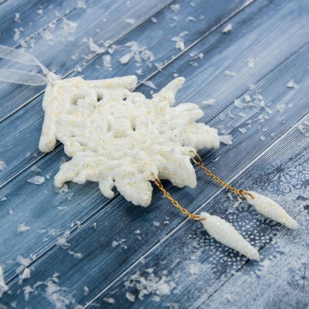 Christmas tree decoration "Has - walkers" 9x11 cm, white-1