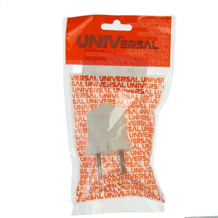 Electric fork Universal A113, without grounding, 6 A, 250 V, euroglits, white-2