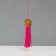 Textile suspension, plastic "Chinese lion" bright pink 2x4x14 cm