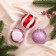 Set of balls plastic D-6 cm, 9 pcs "Adele" stripes, white-red pink