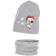 Kit for children (hat, snood), color gray melange/cloud, size 50-52