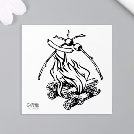 Tattoo on the body black "fire" 6x6 cm-3