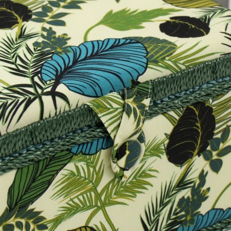 Casket for needlework "Tropical leaves on green" 19x26x14.5 cm-1
