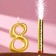 Set a candle for a cake digit 8 giant, gold, with a fountain, 9.5 cm