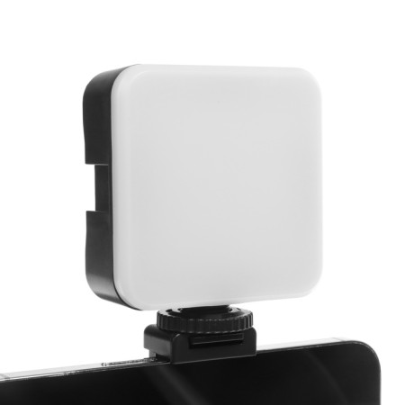 Ay-49 blogger set for phone with a lamp, microphone, Bluetooth button, black-8