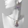Set 2 objects: earrings, pendant "Lotus", white-lilac color in gold, 48 cm