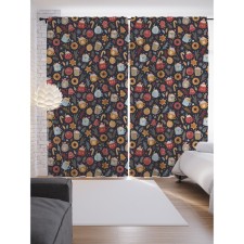 Фотошторы «Угощения в рождество», сатен, размер 145х265 см, 2 шт