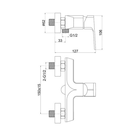Shower mixer Cersanit wisla a63057-8