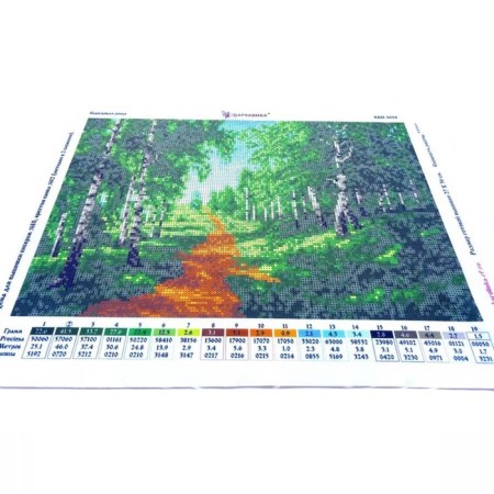 Scheme for beads and cross "Birch grove"-3