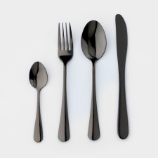 A set of cutlery made of stainless steel Magistro, 24 items, 6 people, black color