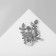 Brooch "Flowers" on a branch, white-green color in silver