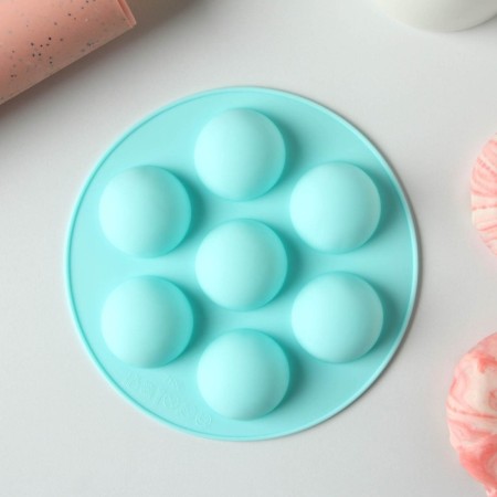 Form for mousse desserts and baking konfinetta "Sports balls", d = 15.5 cm, turquoise color-1