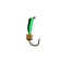 Mormyshka column black, green abdomen + cube gold, weight 0.3 g