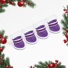 Ботинки "На прогулку", набор 4 шт, 3 размер, фиолетовые