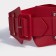 Women's belt, width 7.5 cm, metal buckle, red color