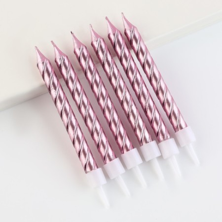 Candles for the cake, pink, 6 pcs.-1