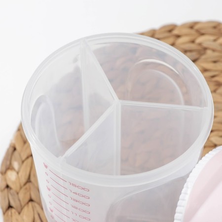 Smooth glass, 3 compartments, with a lid of 1.5 l, color mix-3