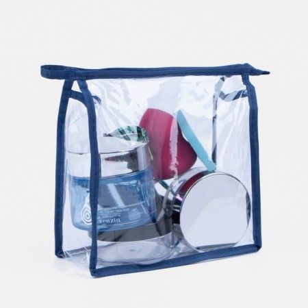 Lightning cosmetic bag, blue/transparent color-4
