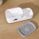 A dispenser for a detergent with a stand for the Raccoon sponge, 550 ml, sponge in the kit, white color