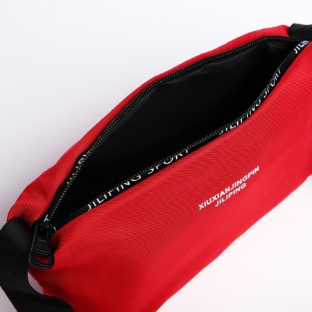 Youth bag with zipper, red color-7