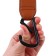 Carabiner for bags for a stroller, for Velcro, eco -leather, brown color