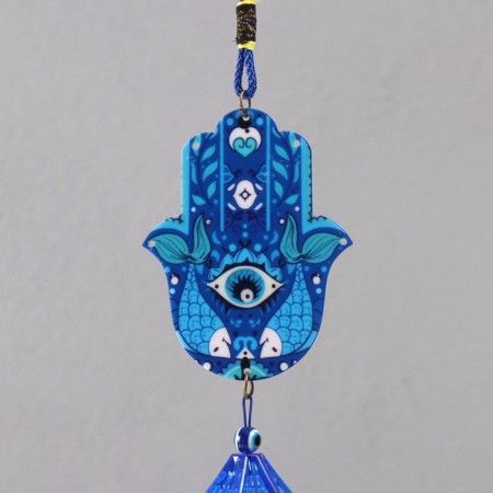Wind music Metal from the evil eye "Fatima hand" 3 bells 45 cm-1