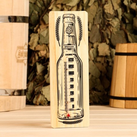Thermometer alcohol "bottle", wooden 140 s-2