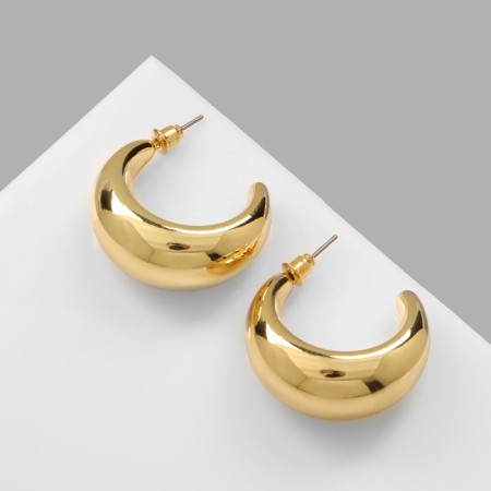 Earrings plastic "Circle" halo, color gold-1