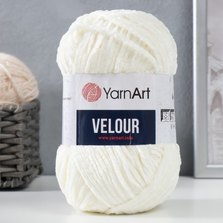 Yarn "Velour" 100% micropoliester 170m/100g (841 milk)-1