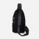 Male sling bag from textiles, headphone opening, black color