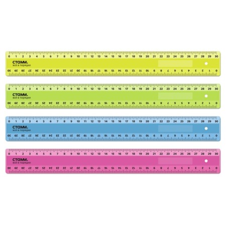 Line 30 cm Istanm, plastic, 2 scales, opaque, neon colors, euro suspension, mix
