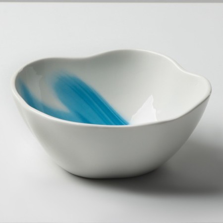 Basilnik ceramic uneven edge "Divorces", 600 ml, 17 cm, white color-2