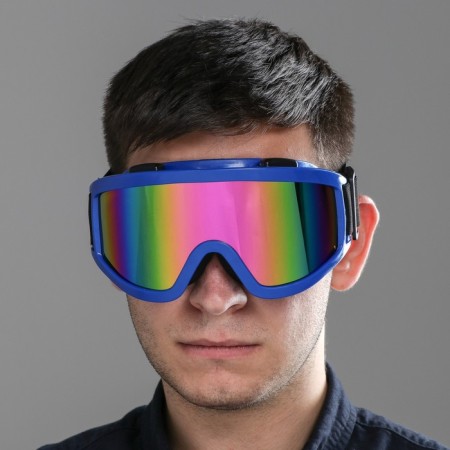 Glass-mask for motorcycle driving, chameleon glass, blue color-4