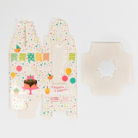 Capley box, confectionery packaging, 1 cell “Sweetness in Joy”, 9 x 9 x 11 cm-5
