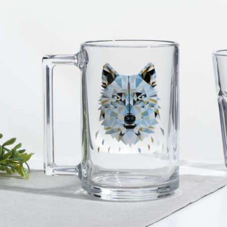 Animals mug, glass, 320 ml, mix-1