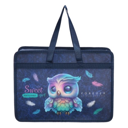 Folder with A4 handles, 340 x 250 x 100 mm, plastic, pens-textiles, Devente Happy Owl-2